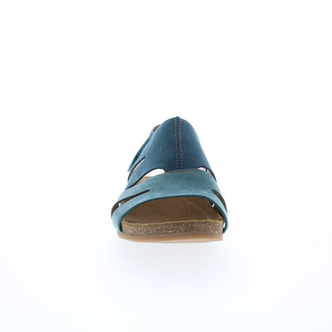 Comfortiva Gayle CT0013006 Womens Blue Wide Nubuck Strap Sandals Shoes