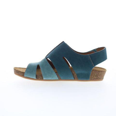 Comfortiva Gayle CT0013006 Womens Blue Wide Nubuck Strap Sandals Shoes