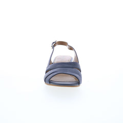 Comfortiva Randi CT0013607 Womens Blue Wide Leather Wedges Sandals Shoes