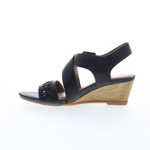 Comfortiva Simone CT0014701 Womens Black Leather Wedges Sandals Shoes
