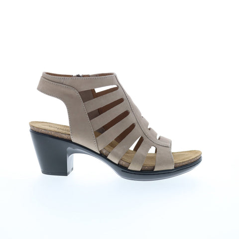 Comfortiva Viona CT0021538 Womens Gray Wide Nubuck Heeled Sandals Shoes