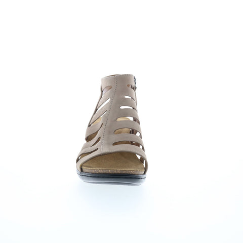 Comfortiva Viona CT0021538 Womens Gray Wide Nubuck Heeled Sandals Shoes