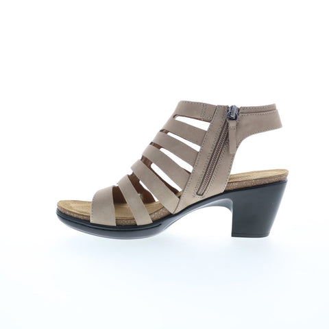 Comfortiva Viona CT0021538 Womens Gray Wide Nubuck Heeled Sandals Shoes