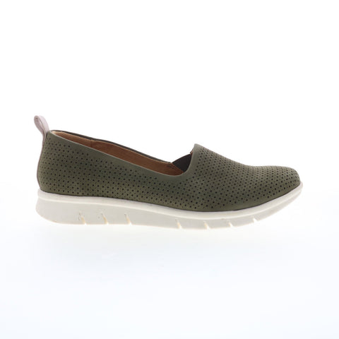 Comfortiva Cherrie CT0023606 Womens Green Leather Slip On Loafer Flats Shoes
