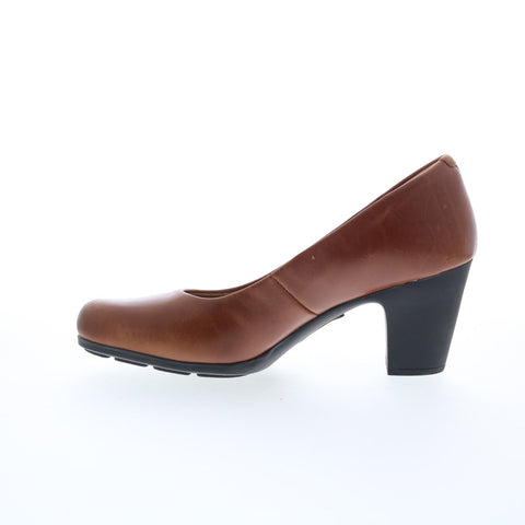 Comfortiva Noxi CT0024500 Womens Brown Wide Leather Pumps Heels Shoes