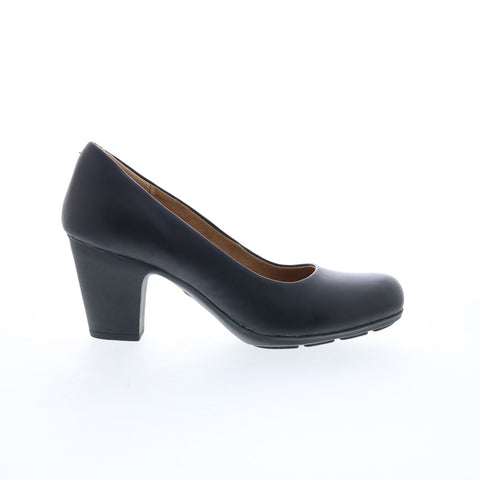 Comfortiva Noxi CT0024501 Womens Black Leather Slip On Pumps Heels Shoes