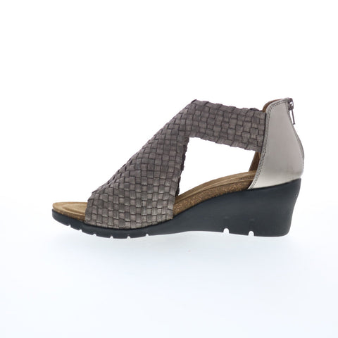 Comfortiva Alesha CT0030208 Womens Gray Mesh Zipper Wedges Sandals Shoes