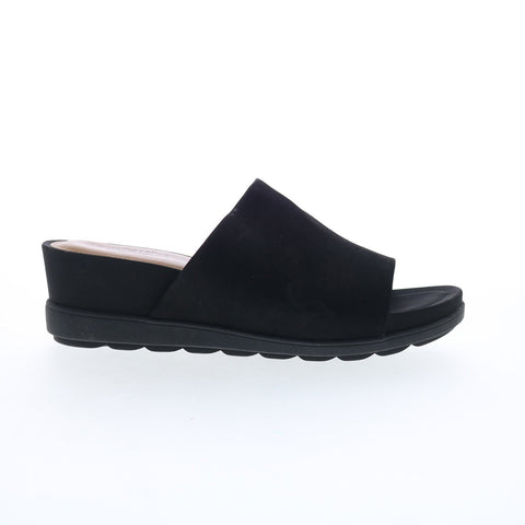 Comfortiva Pax CT0030431 Womens Black Nubuck Slip On Slides Sandals Shoes