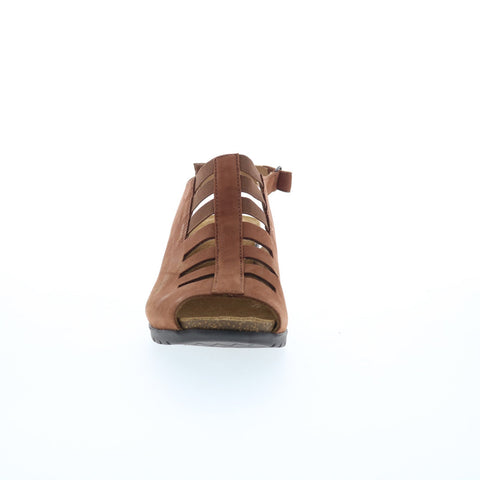 Comfortiva Alana CT0036100 Womens Brown Nubuck Zipper Wedges Sandals Shoes