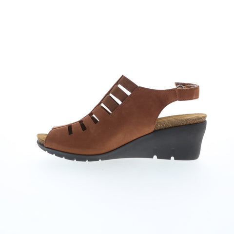Comfortiva Alana CT0036100 Womens Brown Nubuck Zipper Wedges Sandals Shoes