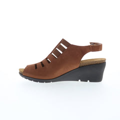 Comfortiva Alana CT0036100 Womens Brown Nubuck Zipper Wedges Sandals Shoes