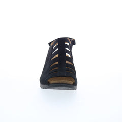 Comfortiva Alana CT0036101 Womens Black Wide Nubuck Wedges Sandals Shoes