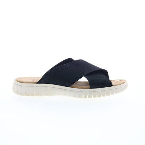 Comfortiva Chelsea CT0037901 Womens Black Canvas Slip On Slides Sandals Shoes