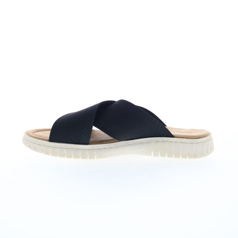 Comfortiva Chelsea CT0037901 Womens Black Canvas Slip On Slides Sandals Shoes