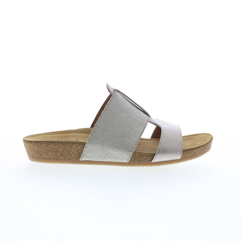 Comfortiva Golana CT0041522 Womens Gray Wide Leather Slides Sandals Shoes