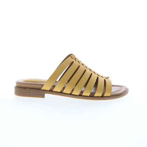 Comfortiva Dasya CT0043103 Womens Yellow Wide Leather Slides Sandals Shoes