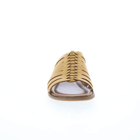 Comfortiva Dasya CT0043103 Womens Yellow Wide Leather Slides Sandals Shoes