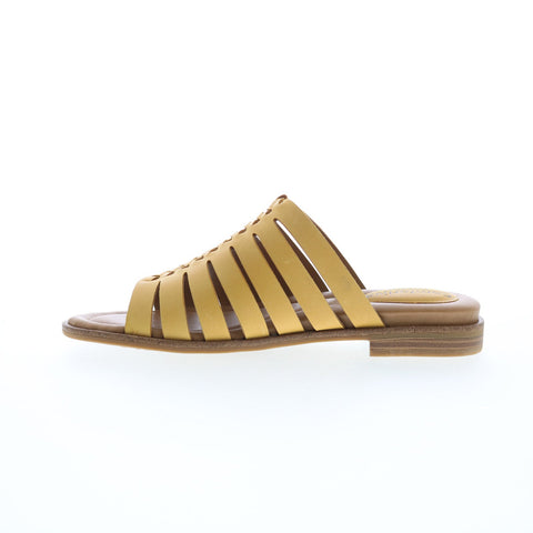 Comfortiva Dasya CT0043103 Womens Yellow Wide Leather Slides Sandals Shoes