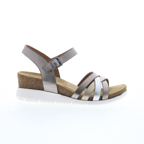 Comfortiva Salvina CT0044298 Womens Silver Wide Leather Wedges Sandals Shoes