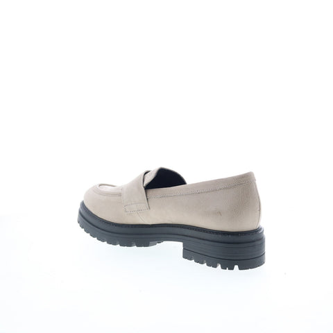 Miz Mooz Daria Womens Beige Leather Slip On Loafer Flats Shoes