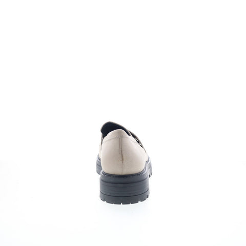 Miz Mooz Daria Womens Beige Leather Slip On Loafer Flats Shoes