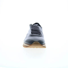 Di Bianco Daytona Laser Sella Mens Black Leather Lifestyle Sneakers Shoes