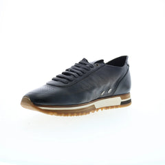 Di Bianco Daytona Laser Sella Mens Black Leather Lifestyle Sneakers Shoes