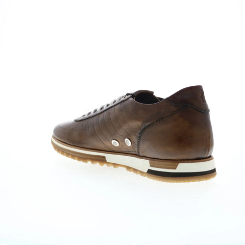 Di Bianco Daytona Laser Sella Mens Brown Leather Lifestyle Sneakers Shoes