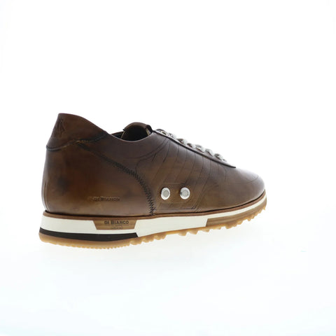 Di Bianco Daytona Laser Sella Mens Brown Leather Lifestyle Sneakers Shoes