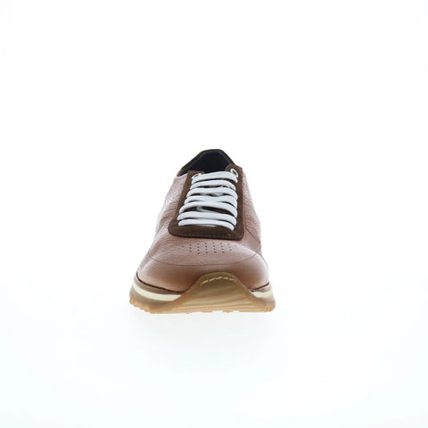 Di Bianco Daytona Cervo Mens Brown Leather Lace Up Lifestyle Sneakers Shoes