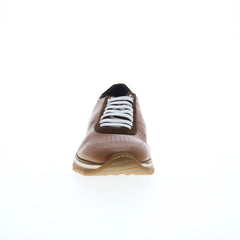 Di Bianco Daytona Cervo Mens Brown Leather Lace Up Lifestyle Sneakers Shoes