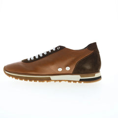 Di Bianco Daytona Cervo Mens Brown Leather Lace Up Lifestyle Sneakers Shoes