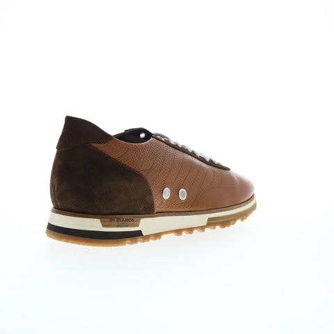 Di Bianco Daytona Cervo Mens Brown Leather Lace Up Lifestyle Sneakers Shoes