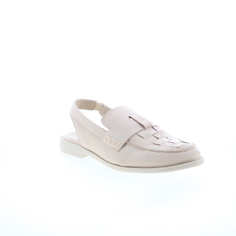 Miz Mooz Dorsey Womens Beige Leather Slip On Loafer Flats Shoes