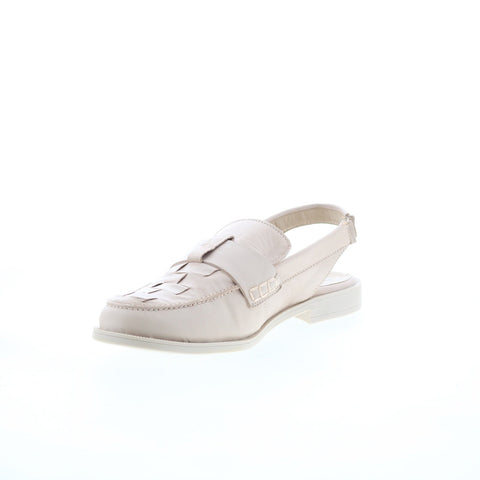 Miz Mooz Dorsey Womens Beige Leather Slip On Loafer Flats Shoes