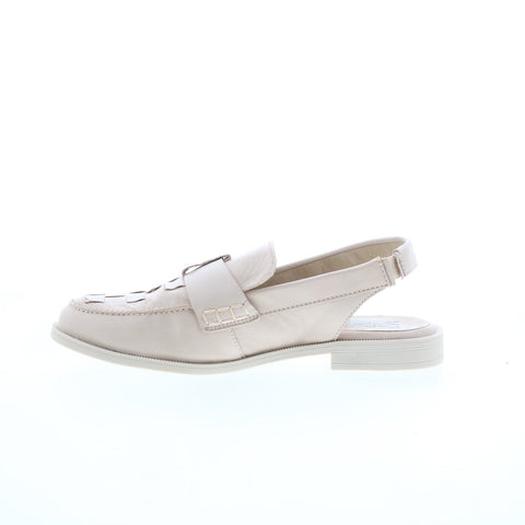 Miz Mooz Dorsey Womens Beige Leather Slip On Loafer Flats Shoes