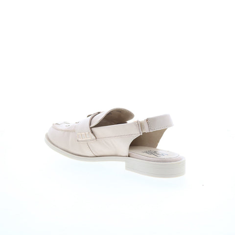 Miz Mooz Dorsey Womens Beige Leather Slip On Loafer Flats Shoes