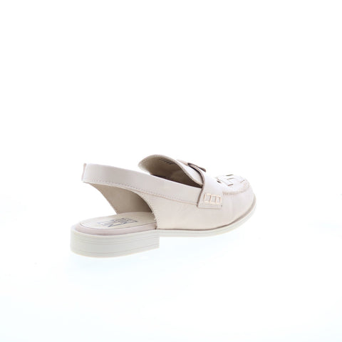 Miz Mooz Dorsey Womens Beige Leather Slip On Loafer Flats Shoes