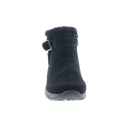 Easy Spirit Elk SEELK Womens Black Nubuck Zipper Casual Dress Boots