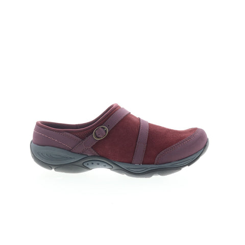 Easy Spirit Equinox SEEQUINOX Womens Red Suede Slip On Clog Flats Shoes