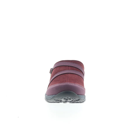 Easy Spirit Equinox SEEQUINOX Womens Red Suede Slip On Clog Flats Shoes