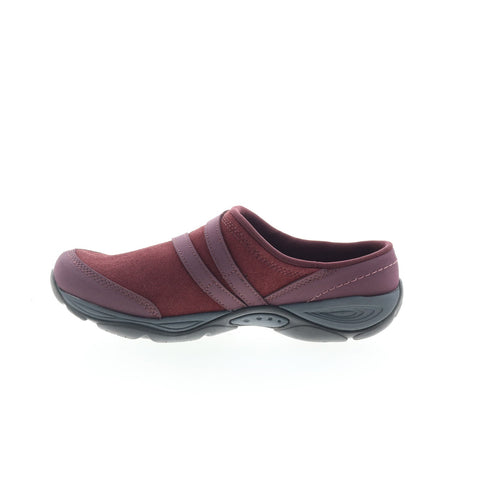 Easy Spirit Equinox SEEQUINOX Womens Red Suede Slip On Clog Flats Shoes