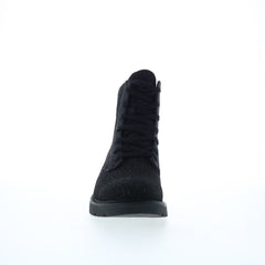 Eurosoft Blaike ES0025501 Womens Black Canvas Lace up Casual Dress Boots