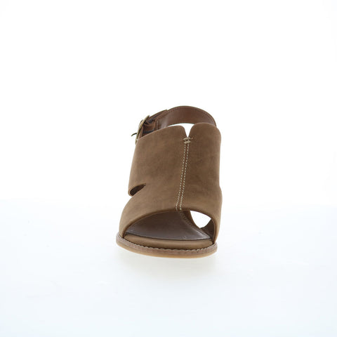 Eurosoft Taite ES0035406 Womens Brown Suede Hook & Loop Heeled Sandals Shoes