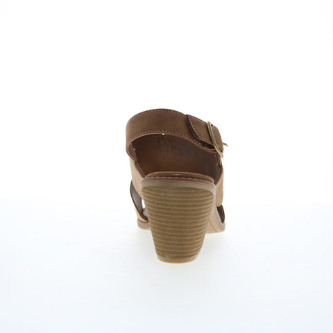 Eurosoft Taite ES0035406 Womens Brown Suede Hook & Loop Heeled Sandals Shoes