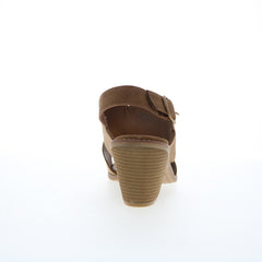 Eurosoft Taite ES0035406 Womens Brown Suede Hook & Loop Heeled Sandals Shoes