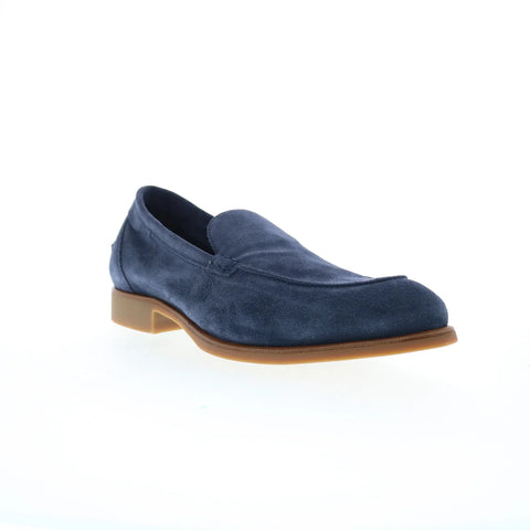 Di Bianco Etna Suede Mens Blue Suede Loafers & Slip Ons Casual Shoes