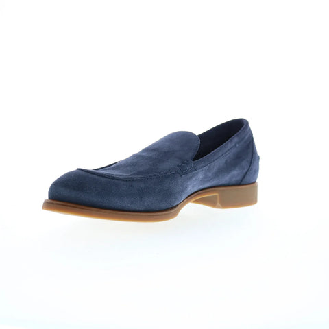 Di Bianco Etna Suede Mens Blue Suede Loafers & Slip Ons Casual Shoes
