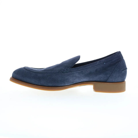 Di Bianco Etna Suede Mens Blue Suede Loafers & Slip Ons Casual Shoes