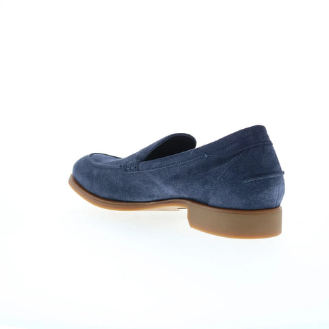 Di Bianco Etna Suede Mens Blue Suede Loafers & Slip Ons Casual Shoes